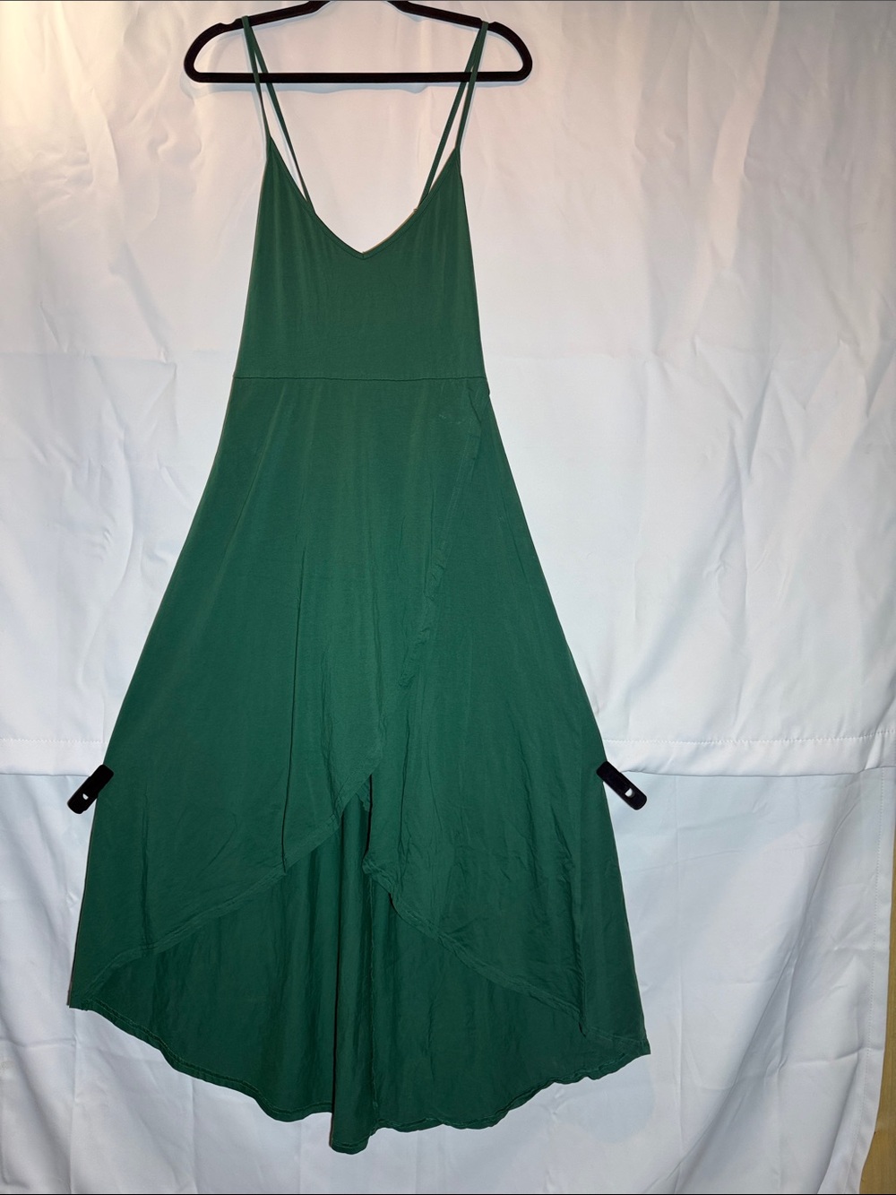 Emerald Green Spaghetti Strap high-low Dress
